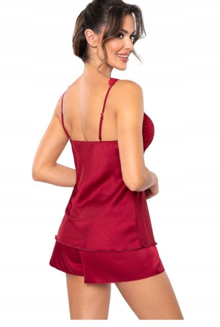 DONNA saténová súprava  MARI 1/2 farba  bordová