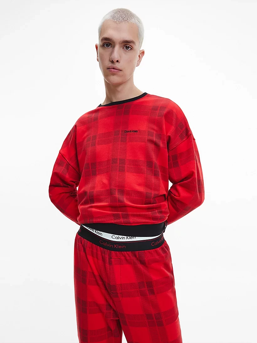 CALVIN KLEIN -pánska mikina NM2379E 5VN farba červena