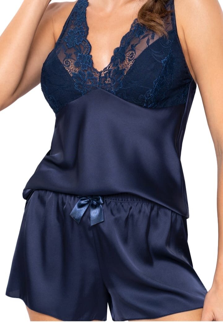 DONNA saténová súprava  MARI 1/2 farba modrá