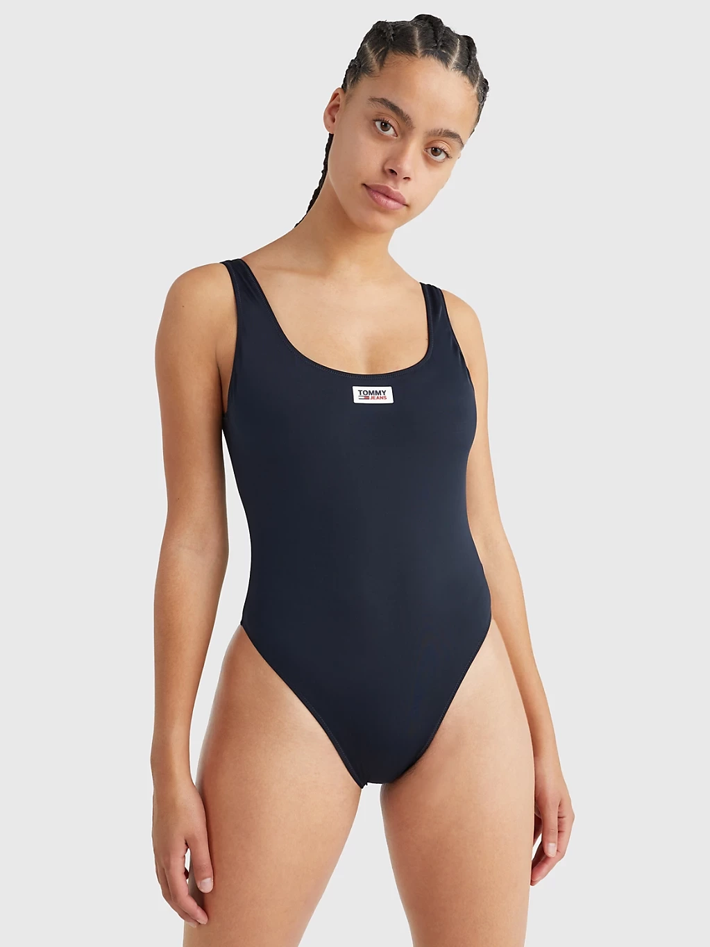TOMMY HILFIGER jednodielne plavky UWOUW03430 DW5 farba tmovomodrá