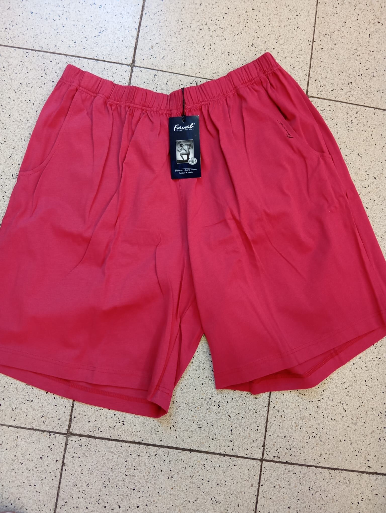 FAVAB pánske kraťasy farba bordo