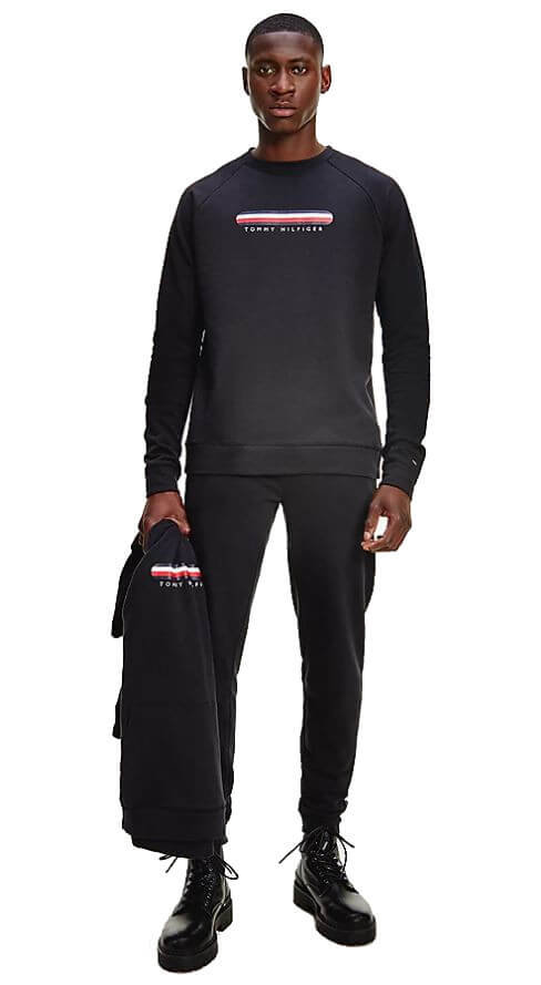 TOMMY HILFIGER pánska mikina UMOUM02363 BDS farba čierna