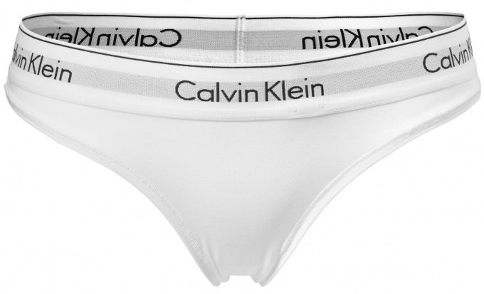 CALVIN KLEIN tanga nohavičky F3786E +QF8518 100 farba biele