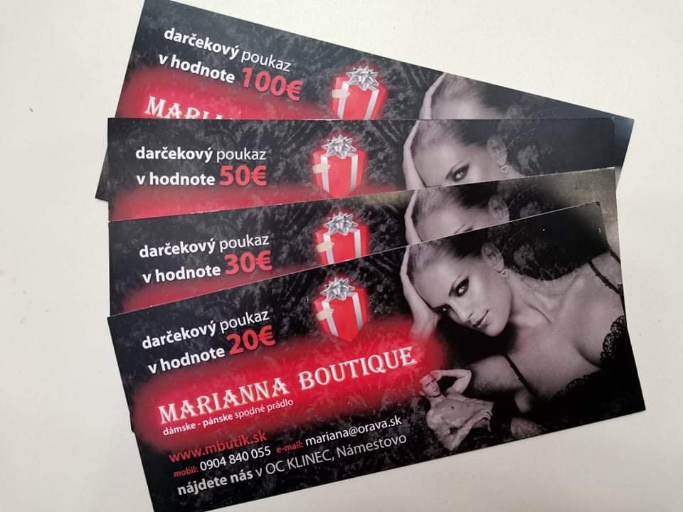 Darčeková poukážka v hodnote  30€