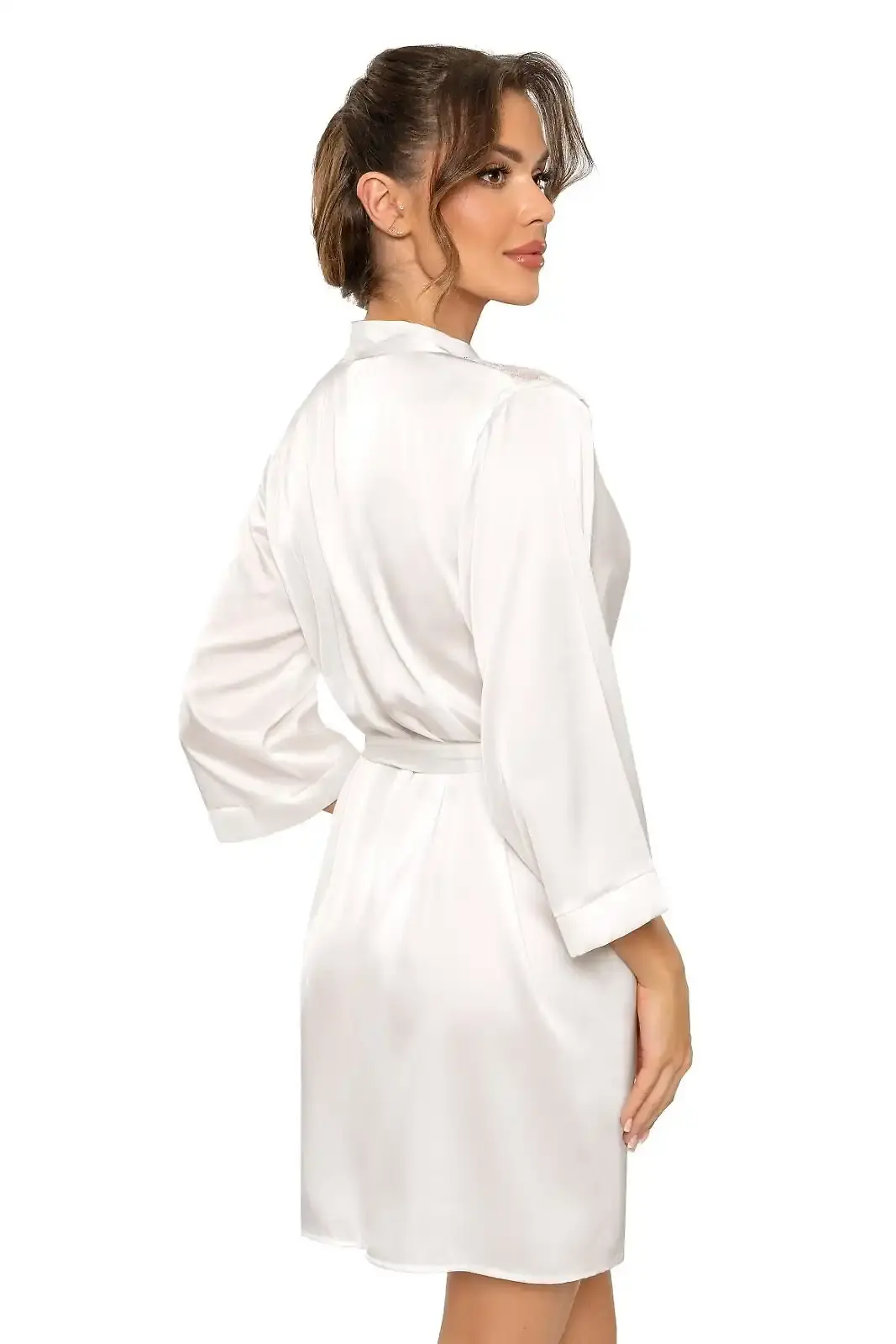 DONNA dámsky saténový župan MARI farba smotanová