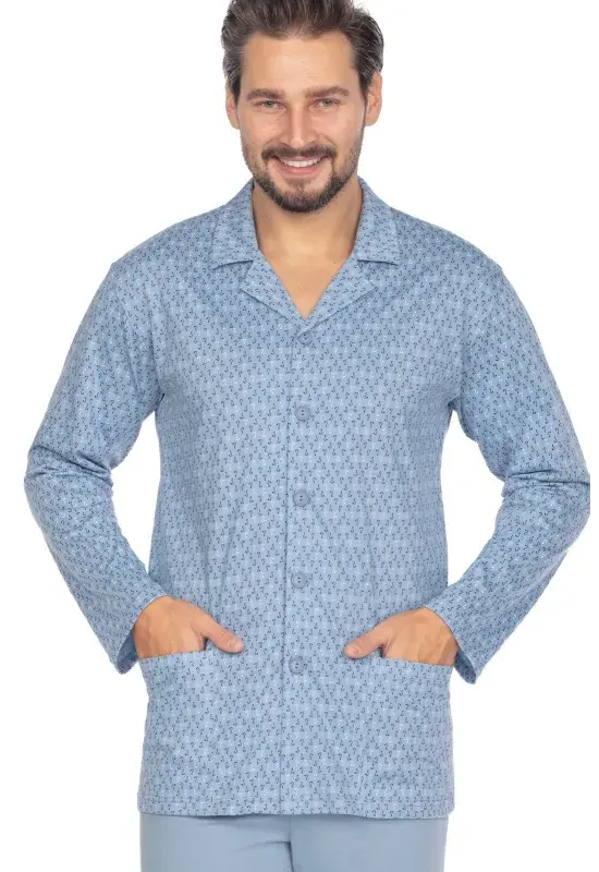 REGINA pánske pyžamo na gombíky 463 farba modrá