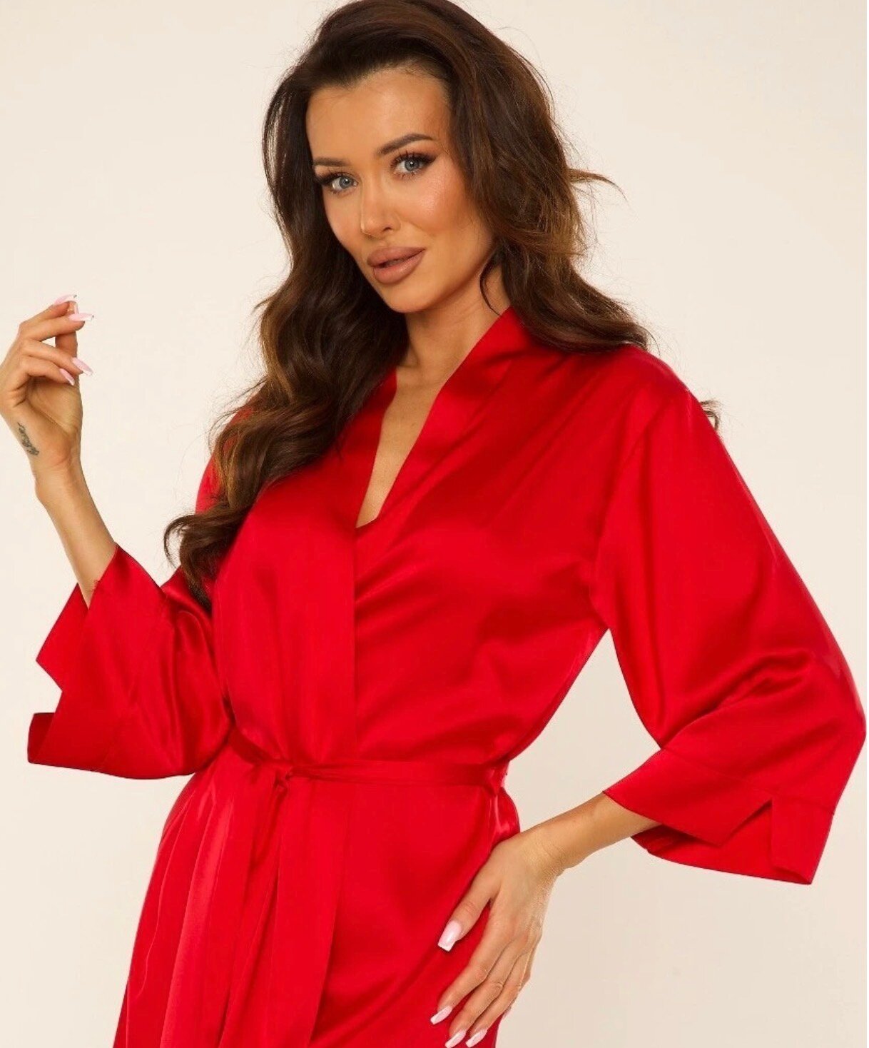 DE LAFENSE dámsky župan CORDELIA 757 farba červená