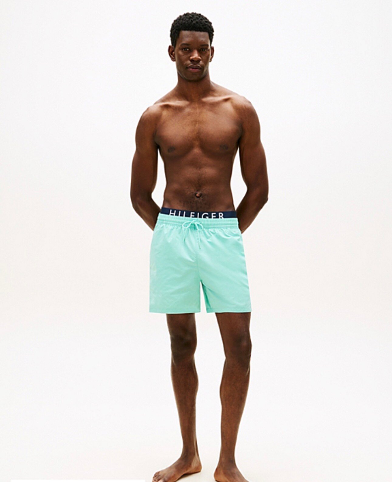 TOMMY HILFIGER -  pánske plavky UMOUM03749 CSR  farba tyrkys