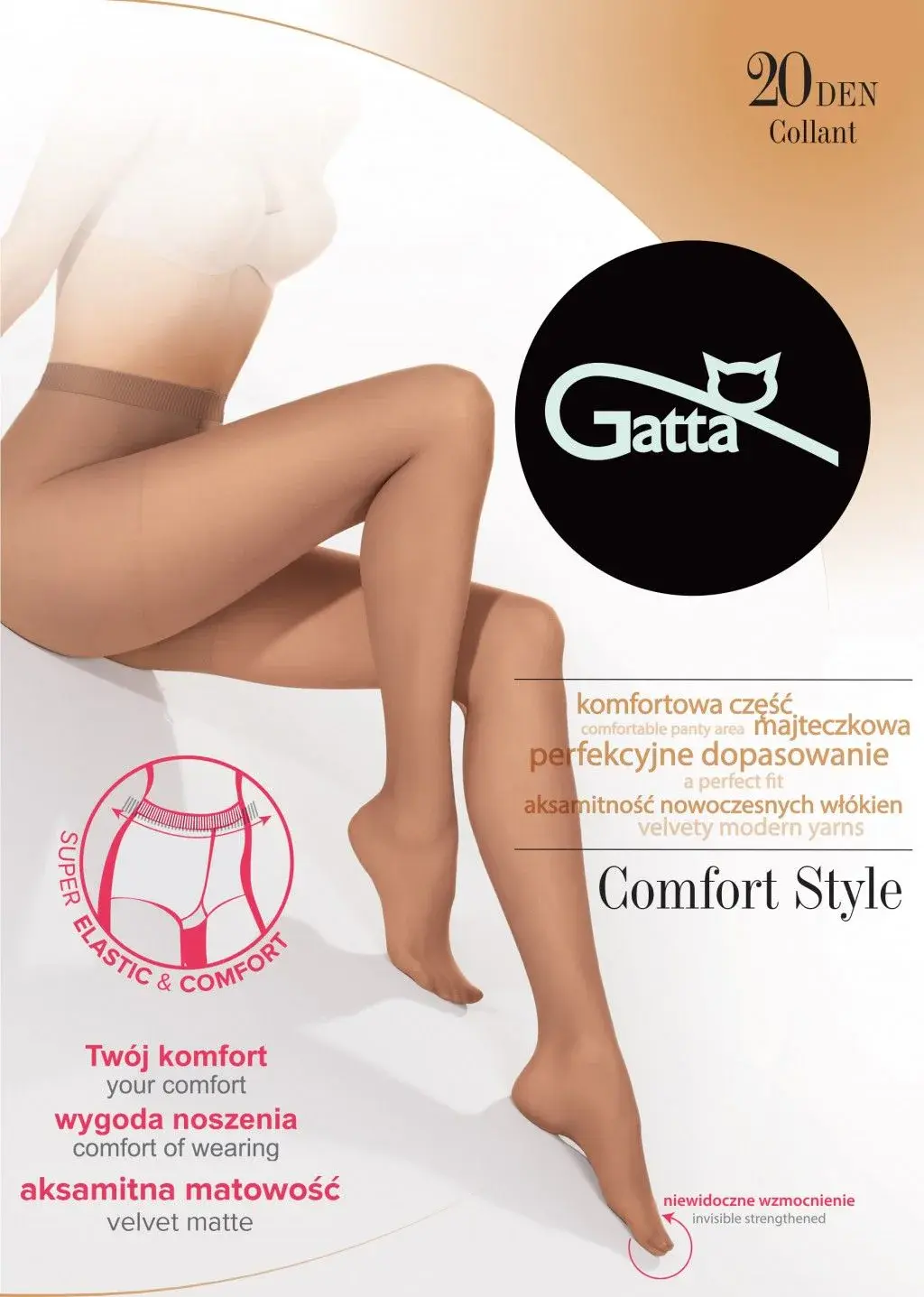 GATTA silonky CONFORT STYLE 20 DEN farba čierna