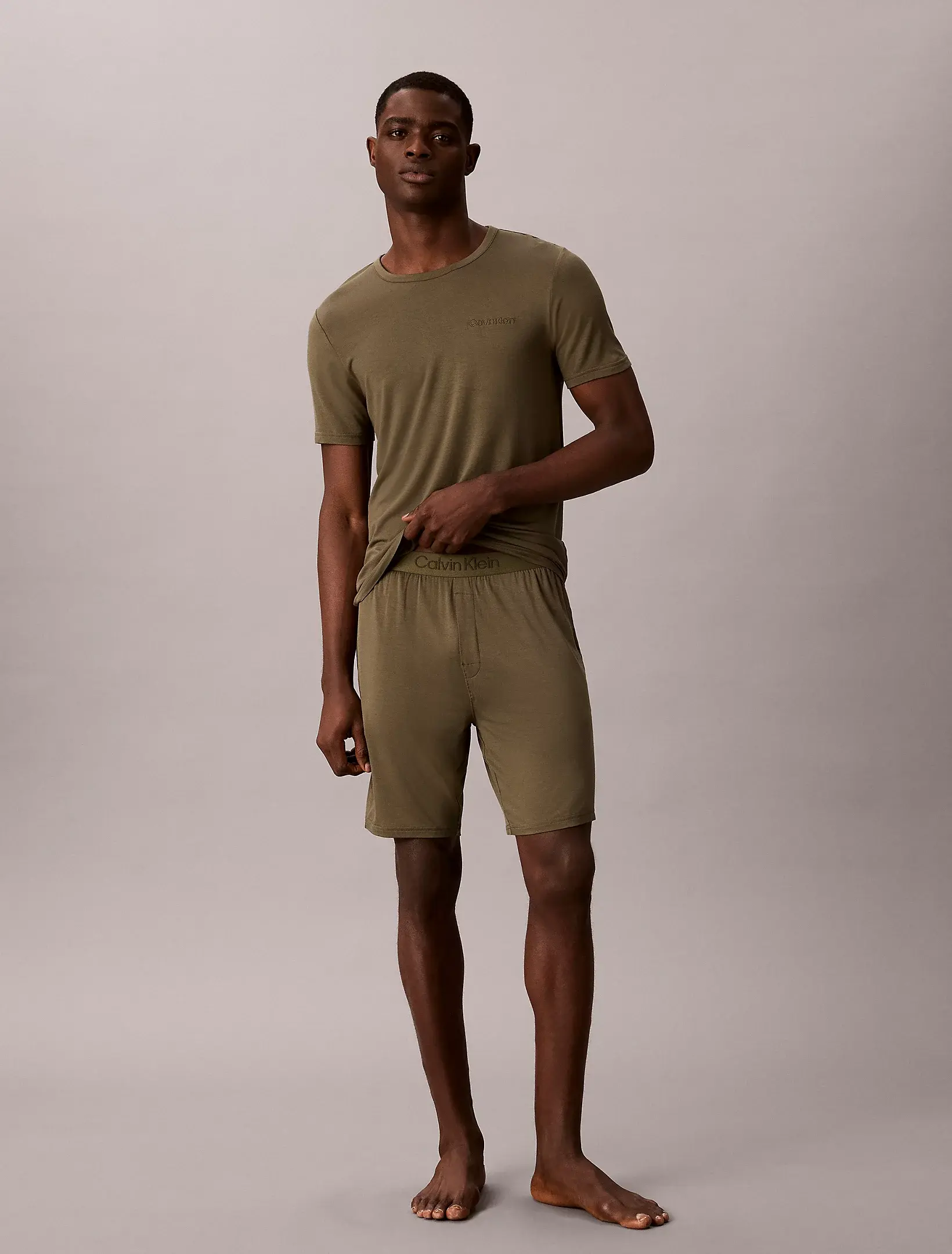 CALVIN KLEIN   pánske tričko LV00NM2827  LI1 farba olivová