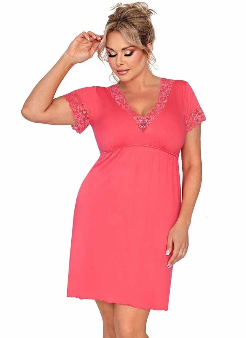 DONNA nočná košeľa  MARIZA PLUS farba koralova