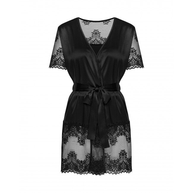 OBSESIVE dámsky župan MADERRIS PEIGNOIR farba čierna