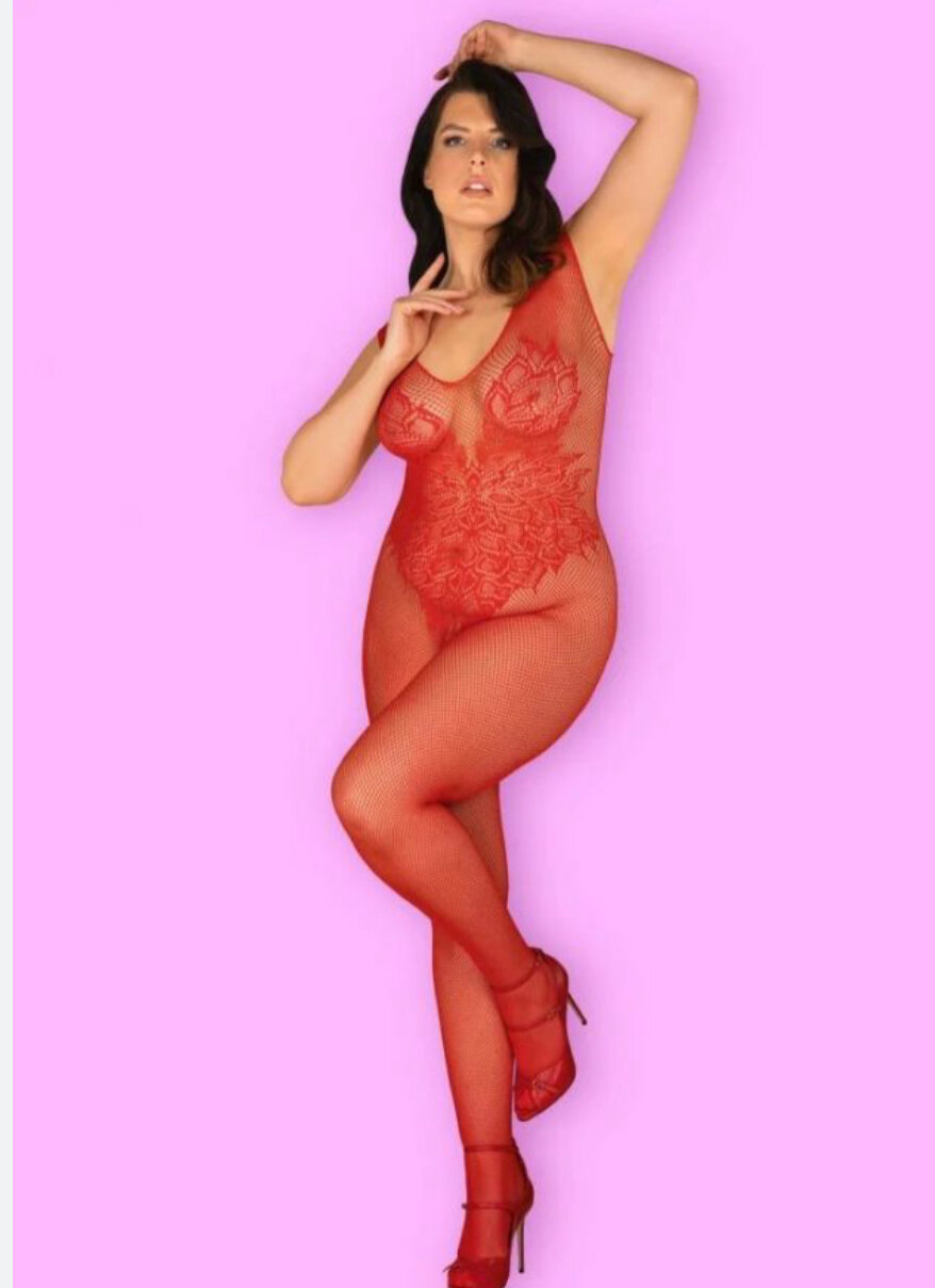 OBSESSIVE BODYSTOCKING N112  farba červená