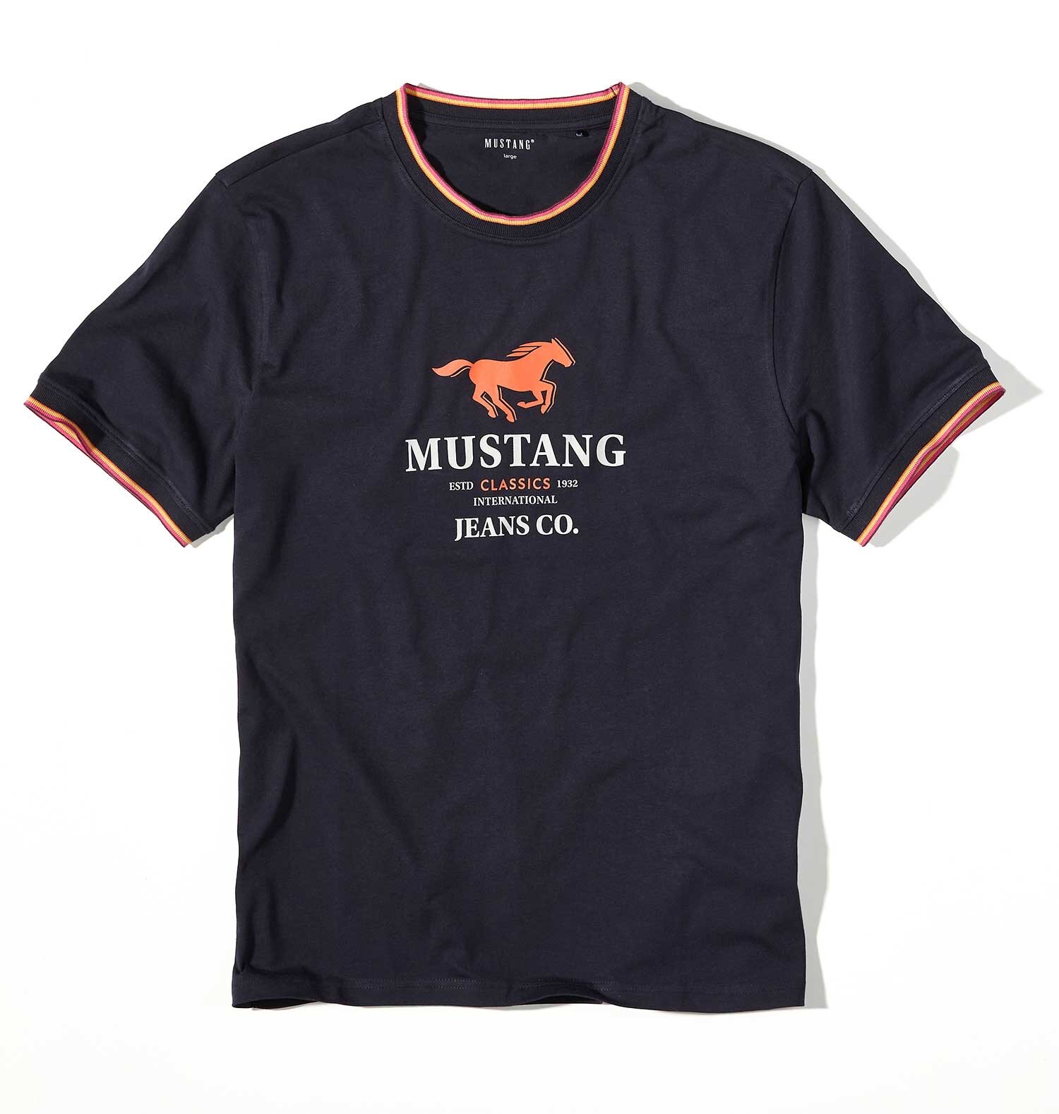 MUSTANG  pánske tričko4244-2100- 574 farba tmavomodrá