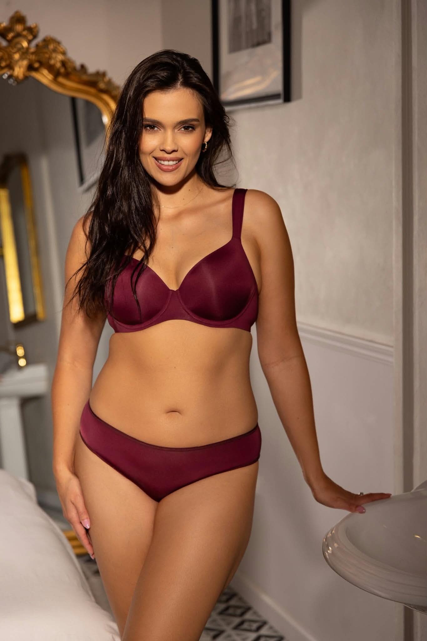 VIANIA dámska podprsenka 221463 670 farba burgundy
